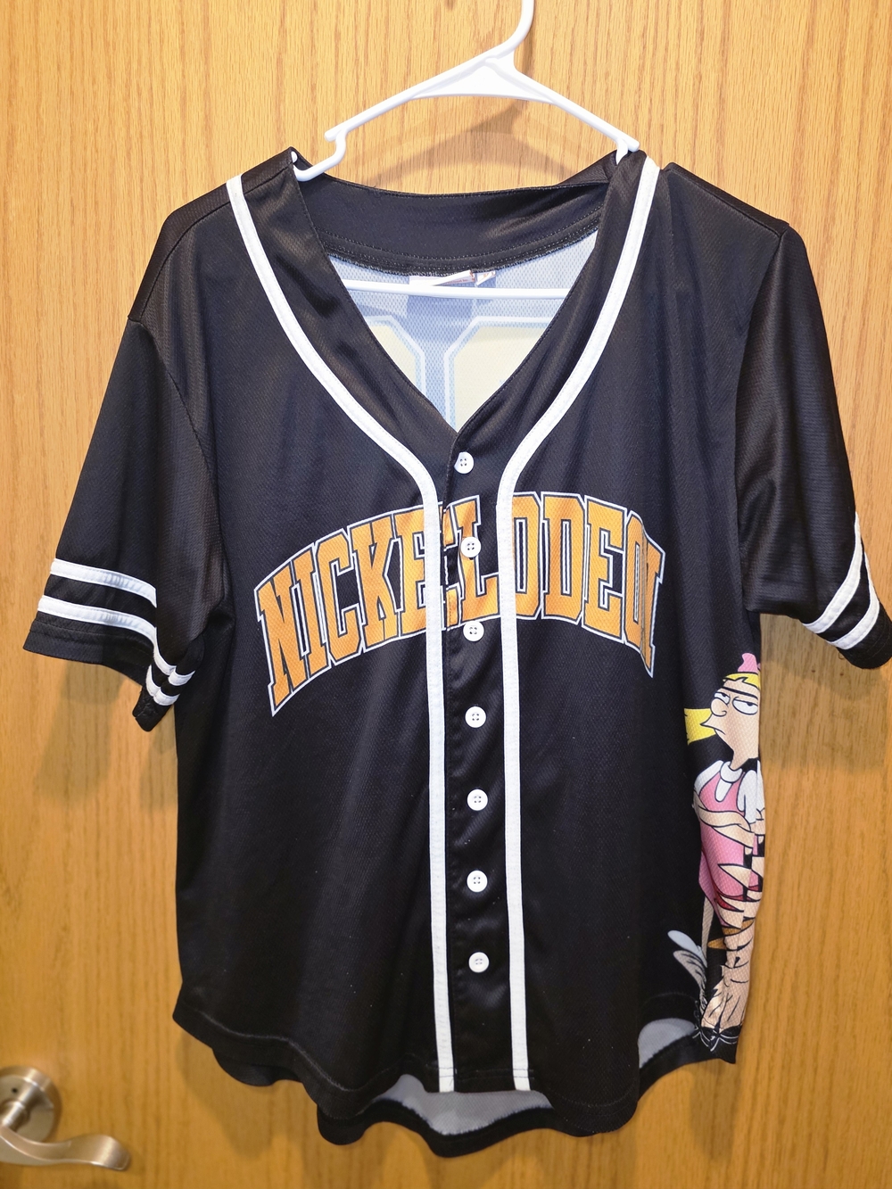 Nickelodeon Black Button-Up Jersey Shirt